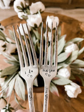 Load image into Gallery viewer, I do, Me too Wedding Stamped Fork Set